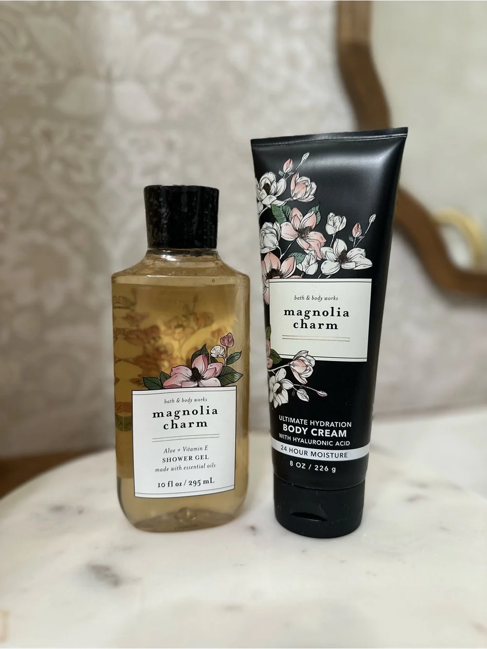 Bath & Body Works Magnolia Charm Retired Shower Gel + Body Cream Set 🫧